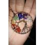 E-clickstore Tree of Life Seven Chakra Pendant Amethyst Rose Quartz Healing Crystal Necklace Gemstone Chakra Jewelry with 7 chakra in Copper Wire
