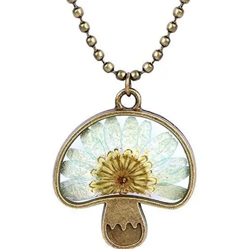 Retro Vintage Dry Flower Transparent Resin Dry Flower Pendant Statement Cocktail Party Necklace Retro Vintage Dry Flower Transparent Resin Dry Flower Pendant Statement Cocktail Party Necklace