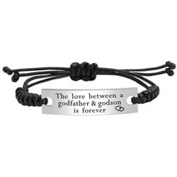 Kisseason Stainless Steel Godmother Godfather and Godson Goddaughter Bracelet Mantra Jewelry
