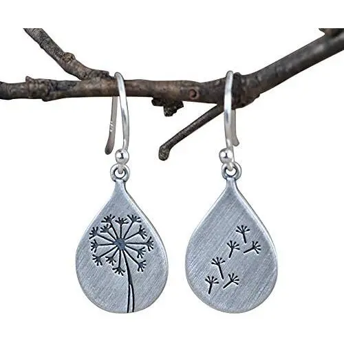 925 Sterling Silver Dandelion Drop Earrings for Women Teen Girls Water Drop Silver Flower Mountain Tree Dangle Earrings Jewelry Gifts for Mom Lover 925 Sterling Silver Dandelion Drop Earrings for Women Teen Girls Water Drop Silver Flower Mountain Tree Dangle Earrings Jewelry Gifts for Mom Lover