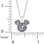 Disney Mickey Mouse Jewelry for Women, Silver Plated Pave Crystal Pendant Necklace