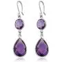 Gem Stone King 925 Sterling Silver Purple Amethyst Gemstone Birthstone Round & Pear Shape Womens Dangle Earrings (13.00 Cttw, 1.5 Inch) Gem Stone King 925 Sterling Silver Purple Amethyst Gemstone Birthstone Round & Pear Shape Womens Dangle Earrings (13.00 Cttw, 1.5 Inch)