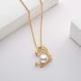 Pearl Pendant Necklace Freshwater Cultured White Single Pearl Necklace 14K Gold Filled Pearl Jewelry Gifts for Women Girls Wife