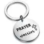 CENWA Inspirational Keychain Christian Gift Jesus Cross Gift Prayer Warrior Keychain Religious Jewelry Prayer Faith Gift