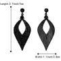 BriLove Womens Bohemian Boho Crystal Hollow Leaf Chandelier Dangle Earrings
