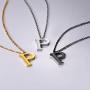 PROSTEEL Stainless Steel/Sterling Silver Initial Name Necklace, A to Z Initial Letter Personalized Necklaces for Men Women, Gold/Silver/Black Tone, 16''/20'' Adjustable, Come Gift Box