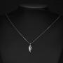 Kaletine Angel Wings Pendant Necklace Sterling Silver 925 Cubic Zirconia Adjustable Cable Chain 16in+2in Extender