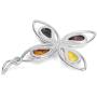 Ian and Valeri Co. Multicolor Amber Sterling Silver Drop Pendant