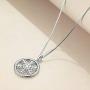 LUHE Sunflower Pendant Necklace for Women Girls Sterling Silver Sun Flower Necklace Engraved You are My Sunshine