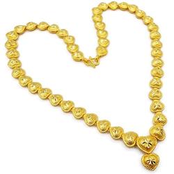 Heart 22k 23k 24k Thai Baht Yellow Gold GP Gold Plated Necklace Choker Pendant Jewelry Women
