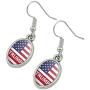 GRAPHICS & MORE President Trump American Flag Novelty Dangling Drop Oval Charm Earrings