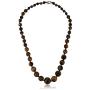 Gem Stone King 10mm Tiger Eye Brown Color Cross Cut Bead Necklace Bracelet and Earrings Set