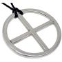 Sun Wheel Solar Cross Circle Jewelry Neo-paganism Norse Viking Celtic Wicca Pagan Protection Amulet Silver Pewter Unisex Mens Pendant Necklace Medallion Charm for men Black Adjustable Cord