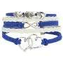 LuxglitterLin Infinity Love Double Heart Charm Leather 5 Wrap Multicolor Bracelets Handmade Braided Rope Cuff Wristband 7''Adjustble
