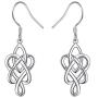 925 Sterling Silver Good Luck Irish Celtic Knot Love Knot Infinity Knot Dangle Earrings for Women Lover Daughter Mother