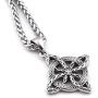 GUNGNEER Men Stainless Steel Irish Knot Shield Protection Pendant Necklace 20'' 28'' Keel Chain Celtic Jewelry Amulet