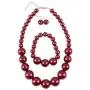 KOSMOS-LI Womens Large Big Simulated Pearl Statement 19'' Necklace Bracelet and Earrings Jewelry Set