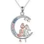 AOBOCO Sisters Birthday Gifts from Sister Sterling Silver Crescent Moon Girls Pendant Necklace AOBOCO Sisters Birthday Gifts from Sister Sterling Silver Crescent Moon Girls Pendant Necklace