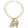 GWOOD Lion of Judah Pendant with Crystal Rhinestones and 25 Inch Link Necklace