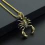 Scorpion Pendant Stainless Steel Necklace for Men Women Punk Jewelry Hiphop Rock Padlock Metal Birthday Anniversary Graduation Stylist Gift,Gold