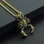 Scorpion Pendant Stainless Steel Necklace for Men Women Punk Jewelry Hiphop Rock Padlock Metal Birthday Anniversary Graduation Stylist Gift,Gold