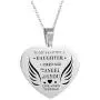 Stainless Steel Charm Love Heart Wing Pendant Necklace to My Beautiful Daughter Wife Granddaughter My Sweet Angel Choker Chain Jewelry from Dad Mom Grandma