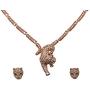 Faship Panther Leopard Jaguar Rhinestone Crystal Necklace Earrings Set