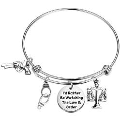 Law & Order Gift Law And Order Bracelet Policeman Bracelet I’d Rather Be Watching The Law & Order Police Inspirational Gift