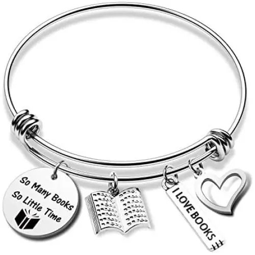 Writer Bracelet Book Lover Gift So Many Books So Little Time Bookworm Jewelry Gift Librarian Gift Reader Gift(so many book BR) Writer Bracelet Book Lover Gift So Many Books So Little Time Bookworm Jewelry Gift Librarian Gift Reader Gift(so many book BR)