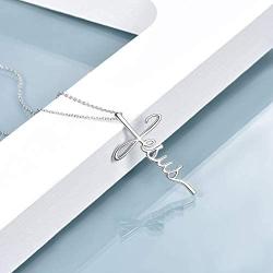 POPLYKE Faith Cross Necklace Jesus Religious Jewelry Gifts for Women