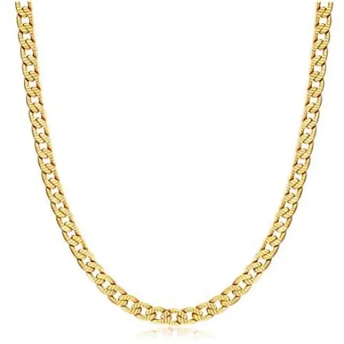 Barzel Gold Chain Necklace for Women, Men, Boys & Girls 18k Gold Plated Diamond Cut Curb/Cuban Link Chain Necklace 5MM for Men, Women & Teens - Made in Brazil Barzel Gold Chain Necklace for Women, Men, Boys & Girls 18k Gold Plated Diamond Cut Curb/Cuban Link Chain Necklace 5MM for Men, Women & Teens - Made in Brazil