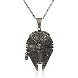 Star Wars Jewelry Unisex Stainless Steel Millennium Falcon Pendant Necklace