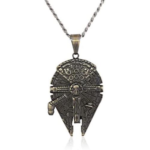 Star Wars Jewelry Unisex Stainless Steel Millennium Falcon Pendant Necklace