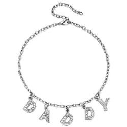 FONJOSN Charm Women Flashing Crystal Letter Necklace Fashion Clavicle Chain Angel Necklace Rhinestone Short Pendant Necklaces Jewelry