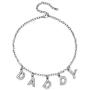 FONJOSN Charm Women Flashing Crystal Letter Necklace Fashion Clavicle Chain Angel Necklace Rhinestone Short Pendant Necklaces Jewelry