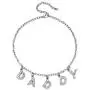 FONJOSN Charm Women Flashing Crystal Letter Necklace Fashion Clavicle Chain Angel Necklace Rhinestone Short Pendant Necklaces Jewelry