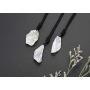 Top Plaza Clear Quartz Chakra Crystal Healing Stones Natural Irregular Raw Crystals Rope Necklaces for Men Women Titanium Coated Reiki Crystal Jewelry