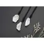 Top Plaza Clear Quartz Chakra Crystal Healing Stones Natural Irregular Raw Crystals Rope Necklaces for Men Women Titanium Coated Reiki Crystal Jewelry