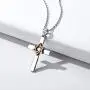 Nofade Silver Cross Star of David Pendant Necklace Gold&Silver Two Tone Pendant Religious Jewish Jewelry for Women Men, Chain 18(with Gift Box) Nofade Silver Cross Star of David Pendant Necklace Gold&Silver Two Tone Pendant Religious Jewish Jewelry for Women Men, Chain 18(with Gift Box)