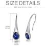 925 Sterling Silver Small Pear-Shaped Modern Style Hook Earrings with Crystals from Austria