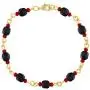 In Season Jewelry 18k Gold Plated Simulated Azabache Womens Bracelet Mal de Ojo Protection 7'' In Season Jewelry 18k Gold Plated Simulated Azabache Womens Bracelet Mal de Ojo Protection 7''