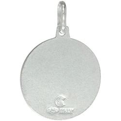 Sterling Silver Mother Mary Baby Jesus Medal Necklace 3/4 inch Round 0.8mm Chain