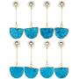 SUNYIK Womens Crystal Geode Druzy Quartz Dangle Earrings Gold Plated, Half Round