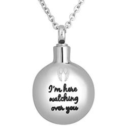 ReisJewelry Im Watching Over You are Not Alone I Am Here Urn Necklaces Ashes Holder Cremation Jewelry