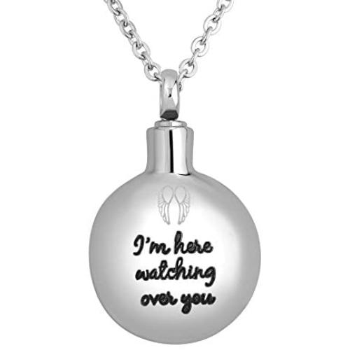 ReisJewelry Im Watching Over You are Not Alone I Am Here Urn Necklaces Ashes Holder Cremation Jewelry