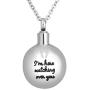 ReisJewelry Im Watching Over You are Not Alone I Am Here Urn Necklaces Ashes Holder Cremation Jewelry