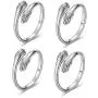 4 Pieces Hugging Hands Rings Gold Silver Hands Embrace Open Rings Adjustable Couple Hug Rings Romantic Lover Wedding Ring Jewelry Gifts