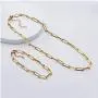 Lcherry Paperclip Choker Necklace Paperclip Bracelet 14K Real Gold Plated Oval Link Chain Necklace Bracelet Set for Women Lcherry Paperclip Choker Necklace Paperclip Bracelet 14K Real Gold Plated Oval Link Chain Necklace Bracelet Set for Women