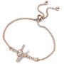 Zuo Bao Baptism Gift Christian Jewelry God is Greater Than The Highs and Lows Crystals Cross Adjustable Link Bracelets