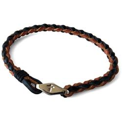 FORGIVEN JEWELRY Braided Leather Cross Bracelet